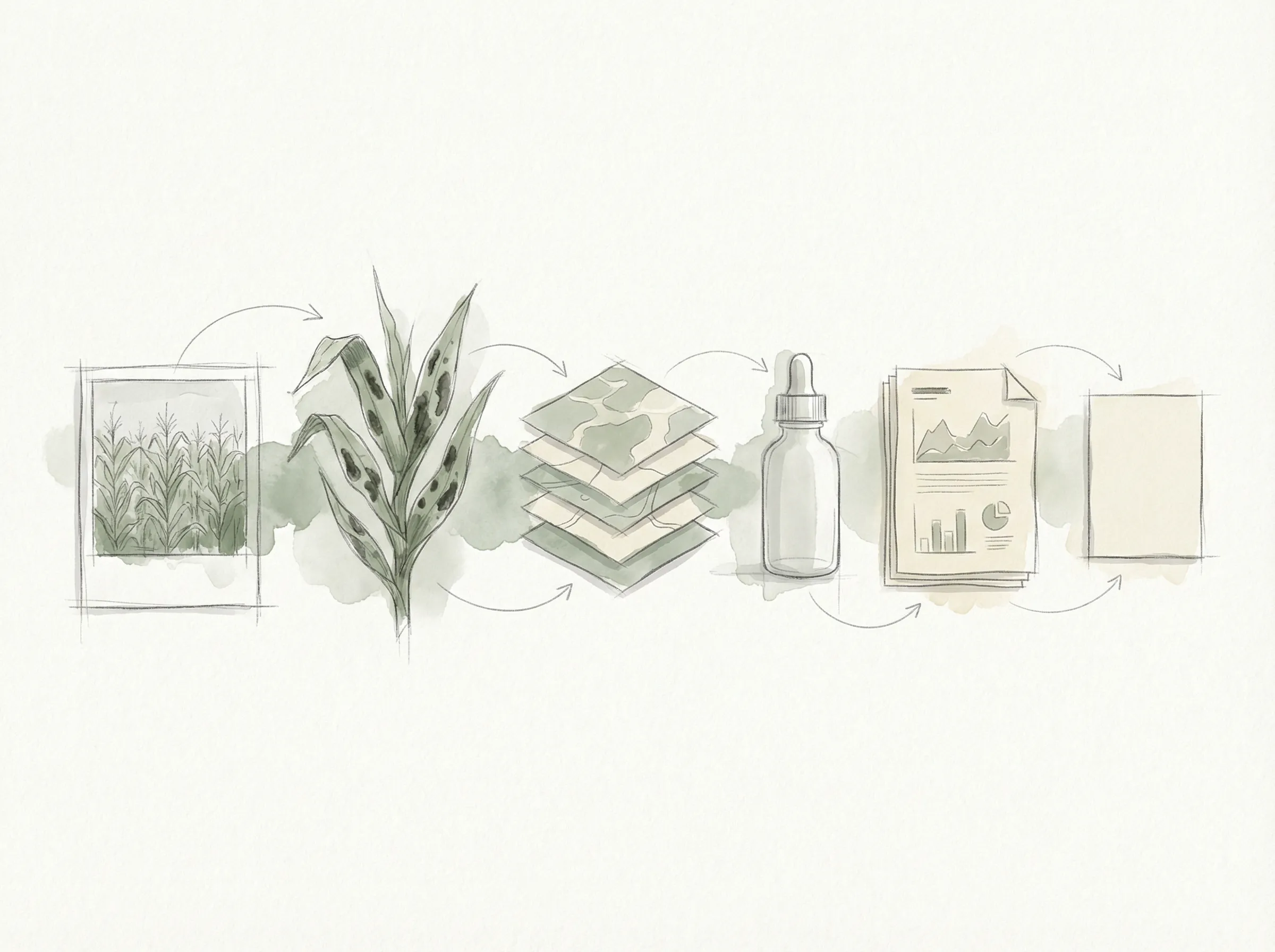 Illustration representing an agronomy workflow